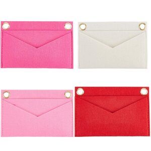 7079 4Pcs 4 Colors Felt Purse Organizer Small Bag Insert Wool Tote Mini